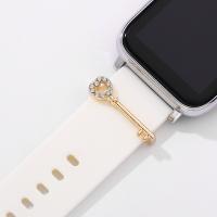 Zinc Alloy Watch Band Finding, Key, for apple watch & Unisex & with rhinestone 
