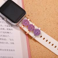 Zinc Alloy Watch Band Finding, Round, for apple watch & Unisex & with rhinestone 