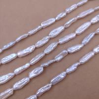 Biwa Cultured Freshwater Pearl Beads, DIY, white, Length about 15mm,Width about 6-7mm Approx 38 cm 