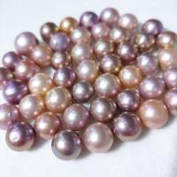 No Hole Cultured Freshwater Pearl Beads, Round, DIY, light purple, Length about 11-12mm 