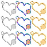 Stainless Steel Pendant Setting, 304 Stainless Steel, Heart, Vacuum Ion Plating, DIY & hollow 