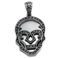 Stainless Steel Skull Pendant, 304 Stainless Steel, fashion jewelry & Unisex & with rhinestone Approx 11*11.5mm 