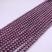 Perles de nacre en verre, Rond, vernis au four, DIY, rouge foncé, 4mm Environ 38 cm, Environ Vendu par brin