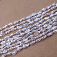 Perles de nacre de culture d'eau douce Biwa, perle d'eau douce cultivée, Pipa, DIY, blanc Environ 38 mm, Vendu par brin