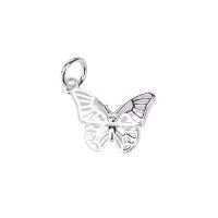 925 Sterling Silver Pendant, Butterfly, plated, DIY, platinum color 