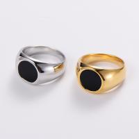 Stainless Steel Finger Ring, 304 Stainless Steel, polished, Unisex & enamel 