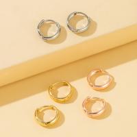 Zinc Alloy Huggie Hoop Earring, plated, fashion jewelry & for woman & hollow 