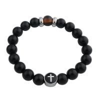 Agate Bracelets, with 304 Stainless Steel, fashion jewelry & Unisex, 11mm Approx 8.66 Inch 