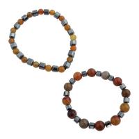 Dragon Veins Agate Bracelets, with Non Magnetic Hematite, fashion jewelry & Unisex Approx 7.87 Inch 