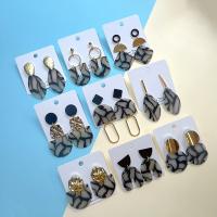 Polymer Clay Drop Earring, with Zinc Alloy, handmade, fashion jewelry & for woman 
