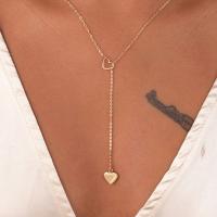 Zinc Alloy Necklace, Heart, plated, fashion jewelry & for woman, gold 