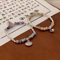 Fashion Zinc Alloy Bracelets, with Porcelain, silver color plated, fashion jewelry & for woman Approx 18 cm 