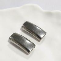 304 Stainless Steel Curved Tube Beads, Rectangle, DIY & machine polishing, original color, nickel, lead & cadmium free [