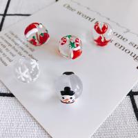 Weihnachten Lampwork Perlen, rund, Weihnachts-Design & DIY & verschiedene Stile für Wahl, Bohrung:ca. 1mm, 10PCs/Tasche, verkauft von Tasche
