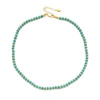 Turquoise Zinc Alloy Necklace, with Zinc Alloy, with 5cm extender chain, gold color plated, fashion jewelry & for woman, blue Approx 45 cm 