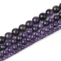 Perles améthystes Naturelles, améthyste, Rond, poli, DIY & normes différentes pour le choix, violet Environ 38 cm, Vendu par brin