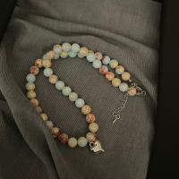 Glass Zinc Alloy Necklace, with Glass Beads, fashion jewelry 