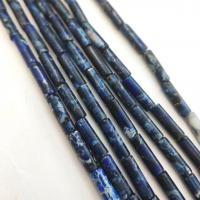Impression Jasper Bead, Column, polished, DIY, dark blue Approx 38 cm 