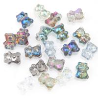 Miracle Glass Beads, Bear, plated, DIY 