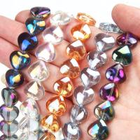 Miracle Glass Beads, Heart, plated, DIY 