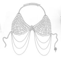 Body Chain Jewelry, Zinc Alloy, plated, fashion jewelry & for woman & with rhinestone 