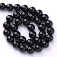 Natural Tourmaline Beads, Schorl, Round, DIY black Approx 38 cm 