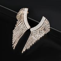 Rhinestone Brass Stud Earring, fashion jewelry & for woman & with rhinestone 