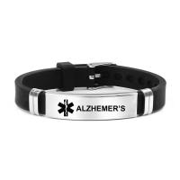 Silicone Stainless Steel Bracelets, 304 Stainless Steel, with Silicone, Unisex black Approx 20 cm 