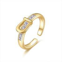 Cubic Zirconia Micro Pave Brass Finger Ring, real gold plated, fashion jewelry & micro pave cubic zirconia & for woman, Ring surface mm,Ring inner mm 
