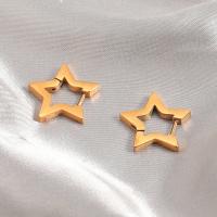 Stainless Steel Leverback Earring, 304 Stainless Steel, Star, plated, fashion jewelry & for woman, gold 