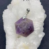 Gemstone Jewelry Pendant, Natural Stone, Hexagon, DIY Pendant mm 