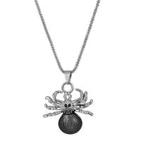 Halloween Necklace, Zinc Alloy, Spider, plated, Halloween Jewelry Gift & for man Approx 24.6 Inch 