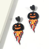 Acrylic Drop Earring, Pumpkin, Halloween Jewelry Gift & for woman 