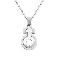 Couple Stainless Steel Necklace, 304 Stainless Steel, polished, fashion jewelry & Unisex Approx 23.62 Inch [