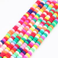 Rondelle Polymer Clay Beads, argile de polymère, DIY, couleurs mélangées Environ Vendu par brin[