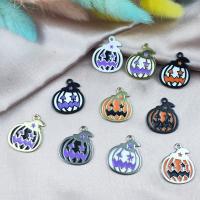 Fashion Halloween Pendant, Zinc Alloy, Pumpkin, plated, Halloween Design & DIY & enamel 