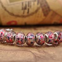 Glass Pearl European Beads, Glass Beads, plated, DIY Approx [
