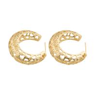 Sterling Silver Stud Earring, argent sterling 925, Placage, pour femme, doré Vendu par paire