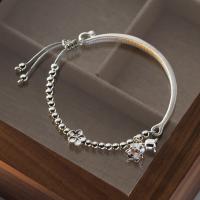 Sterling Silver Bracelets, 925 Sterling Silver, with 4cm extender chain, Adjustable & fashion jewelry & for woman Approx 24 cm 