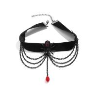 Earring Cuff and Wraps, Zinc Alloy, with iron chain & Velveteen & Acrylic, Spider, plated & for woman 
