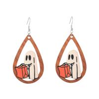 Holz Tropfen Ohrring, Design für Halloween & Modeschmuck & verschiedene Stile für Wahl & für Frau, verkauft von Paar