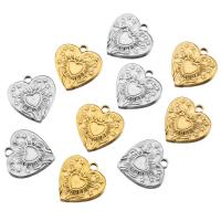 Stainless Steel Heart Pendants, 304 Stainless Steel, plated, DIY 17mm Approx 2mm [