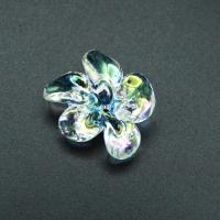 Plating Acrylic Beads, Flower, DIY, clear 