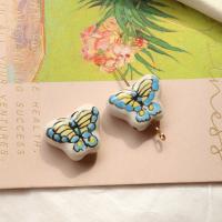 Animal Porcelain Beads, Butterfly, DIY [