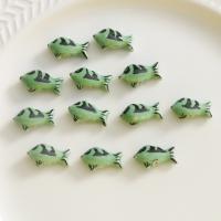 Animal Porcelain Beads, Fish, DIY, green [