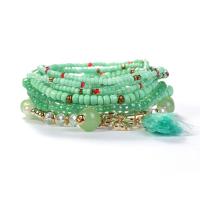 Bracelets de perle de bijou en verre, Des billes de verre, avec plastique & alliage de zinc & Acrylique, neuf pièces & bijoux de mode & unisexe, plus de couleurs à choisir, Vendu par fixé