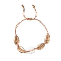 Natural Shell Connector Woven Ball Bracelet, Zinc Alloy, with Nylon Cord & Shell, plated, fashion jewelry Bracelet diameter 6-8cm [