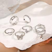 Zinc Alloy Ring Set, 7 pieces & fashion jewelry & for woman & with rhinestone, original color 