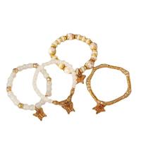 Zinc Alloy Crystal Bracelets, Resin, with Crystal & Zinc Alloy, Butterfly, gold color plated, 4 pieces & for woman Approx 7.5-8.7 Inch 
