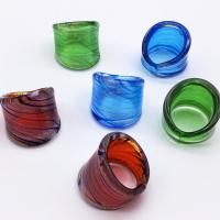 Lampwork Finger Ring, handmade, three pieces & fashion jewelry & for woman, mixed colors, Ring inner diameter about 17-19mm [